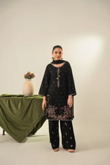 ZARQA EMBROIDERED 3PC (FARSHI)