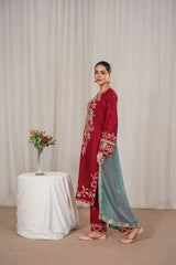 AROHA EMBROIDERED 3PC (DUPPATA)