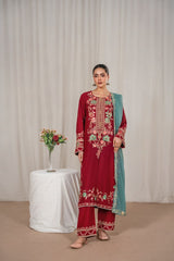 AROHA EMBROIDERED 3PC (DUPPATA)