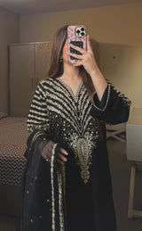 BLACK PEACOCK EMBROIDERED 3PC
