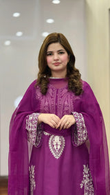 PURPLE SAPPHIRE EMBROIDERED 3PC