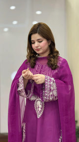 PURPLE SAPPHIRE EMBROIDERED 3PC