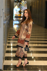 digital printed Brown  co-ord