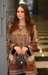 digital printed Brown  co-ord